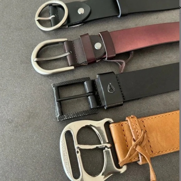 Leather Belt BUNDLE (5) Michael Kors, Halogen, Nixon, etc M/L - Picture 3 of 6